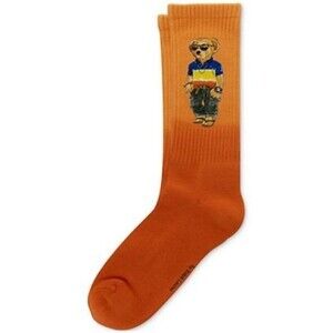 NWT Polo Ralph Lauren Men's  Socks 10-13 POLO BEAR HUGE GRAPHIC dip dye Crew